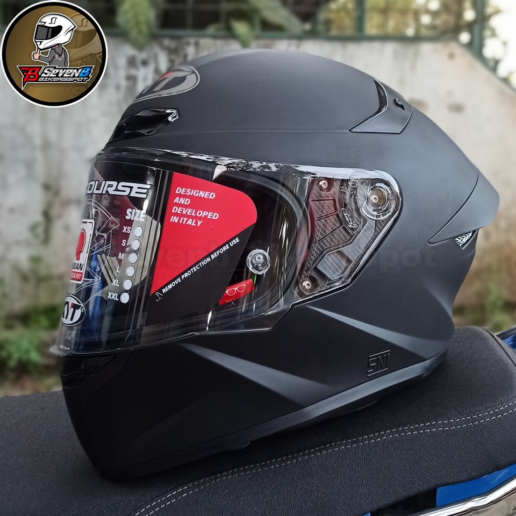Jual HELM KYT TT COURSE TTC PLAIN MATT BLACK HITAM DOFF ORIGINAL SNI