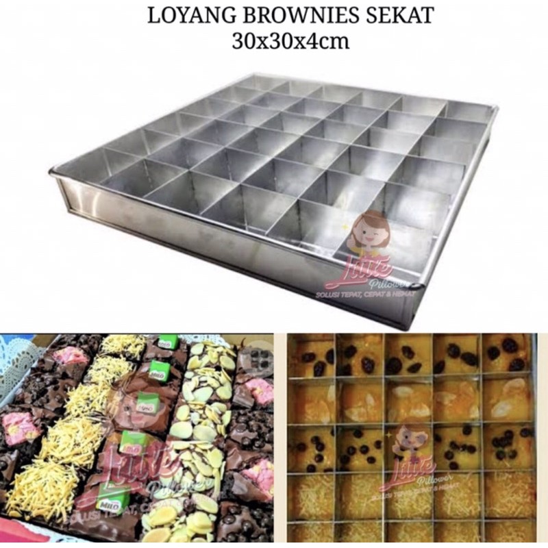 Loyang Brownis sekat JUMBO30x30 Kualitas Tebal/Loyang Brownis Panggang