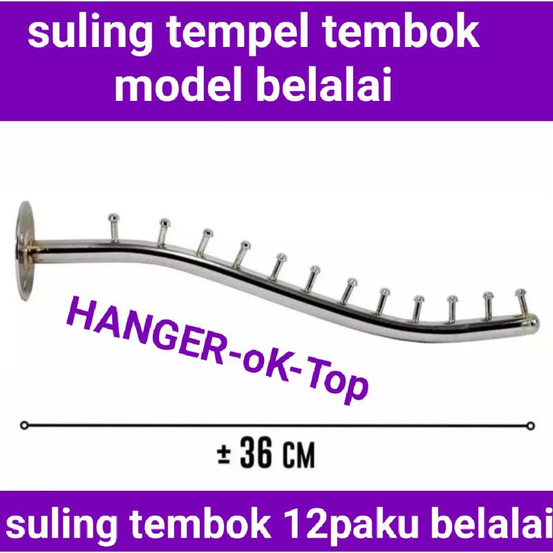 gantungan baju suling tembok 12 paku belalai