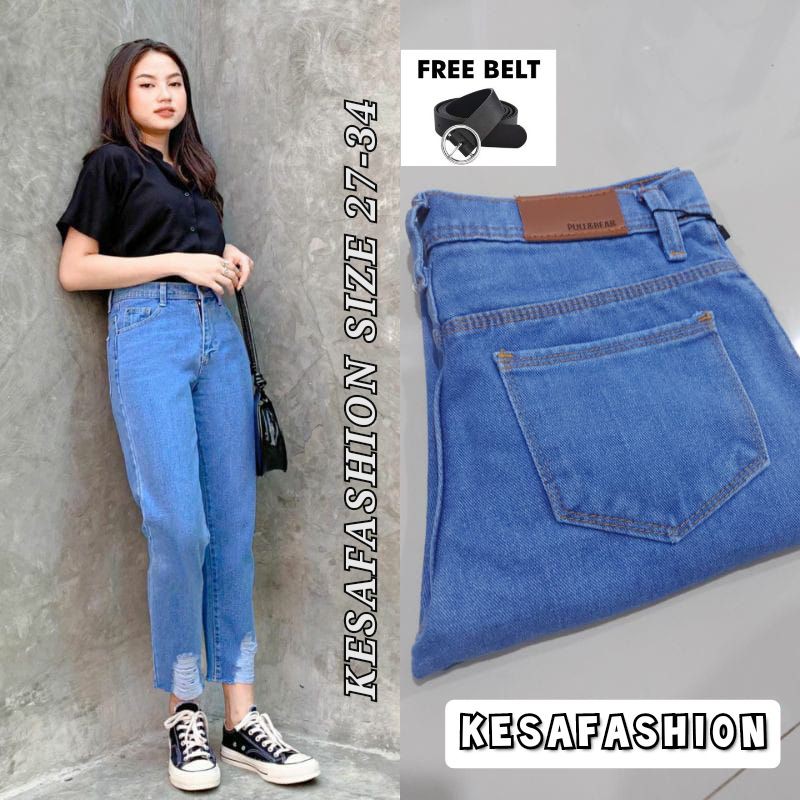 CELANA BOYFRIEND JEANS RIPPED SOBEK WANITA//BOYFRIEND RIPPED/BF SOBEK