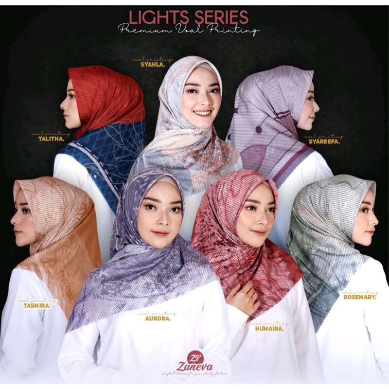 VOAL HIJAB SEGIEMPAT LIGHTS SERIES / LASERCUTING BY ZANEVA HIJAB