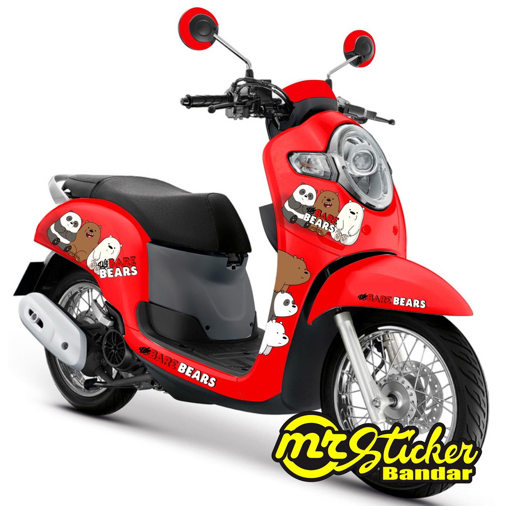 Decal scoopy full body Full Blok Decal Scopy Dekal New Fi 2017 2018 2019 2020 bare bears merah