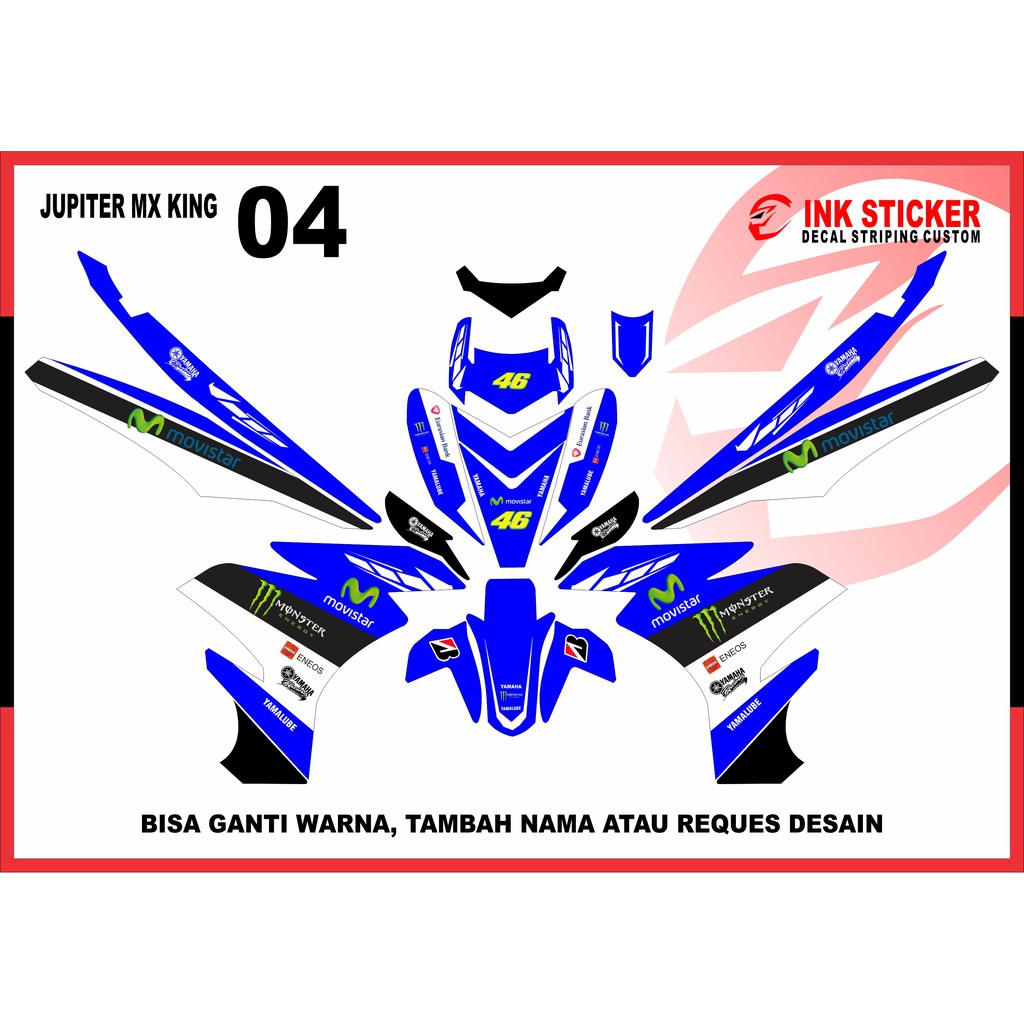 Sticker Decal Jupiter MX King Desain 04 Motif Movistar