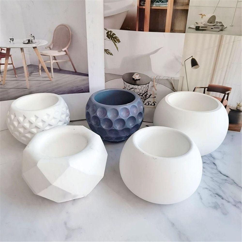 Cetakan Tray Resin Kristal Nanas Dekorasi Rumah Penyimpanan Alat Membuat Perhiasan Casting Pot Bunga Cetakan Silikon Succulent Flower Pot