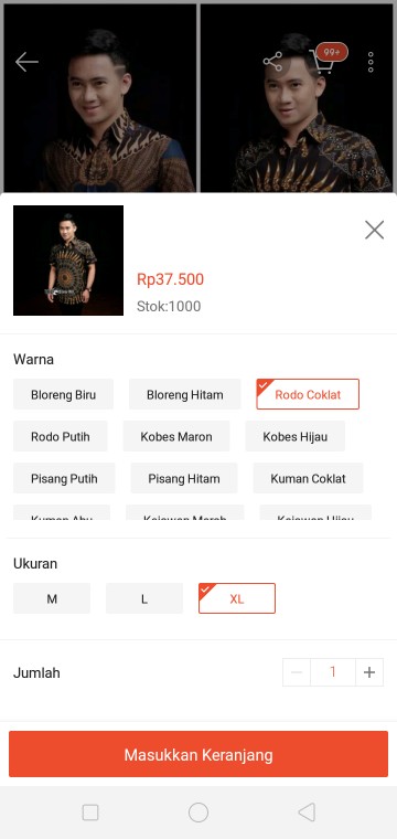 Size M L Xl Xxl Bswart Batik Hrb026 Kenongo Hem Pendek Padi Pekalongan M L Xl Batik Pria Murahl