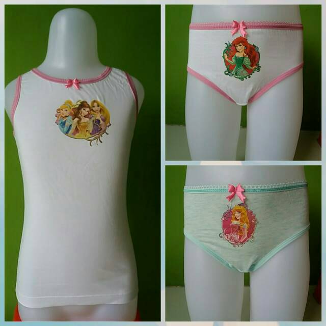PAKET SINGLET DAN CD ANAK PEREMPUAN DISNEY ORIGINAL PRINCESS