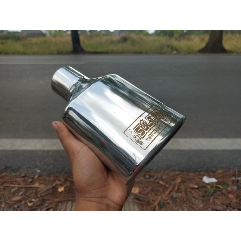Kenalpot racing mobil suara sos/suos/sous oval singgel