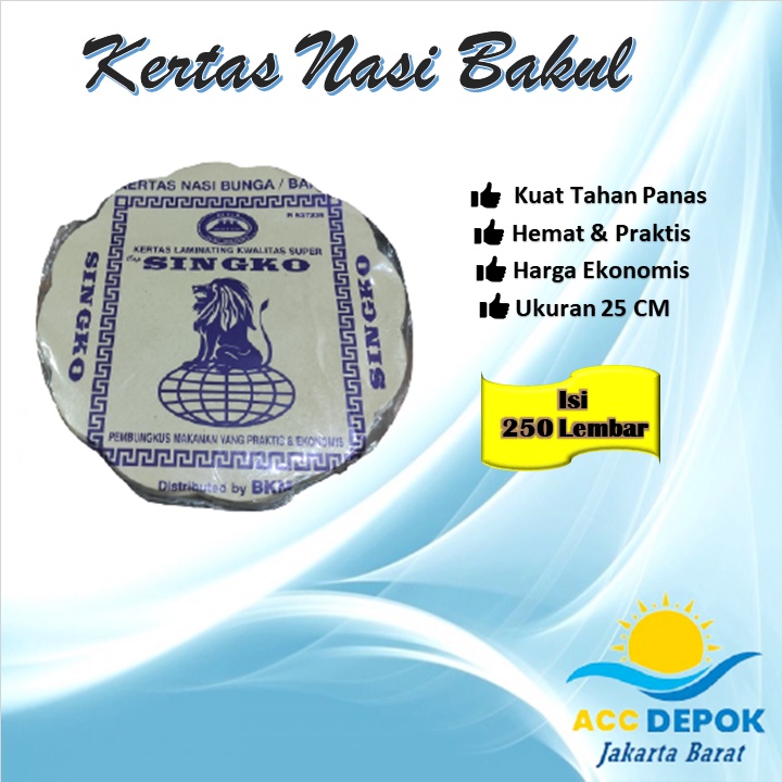 Kertas nasi kembang bulat kertas nasi alas piring rotan bakul isi 250 Lembar