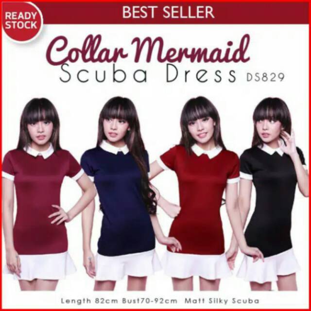 Collar Mermaid Scuba Dress
