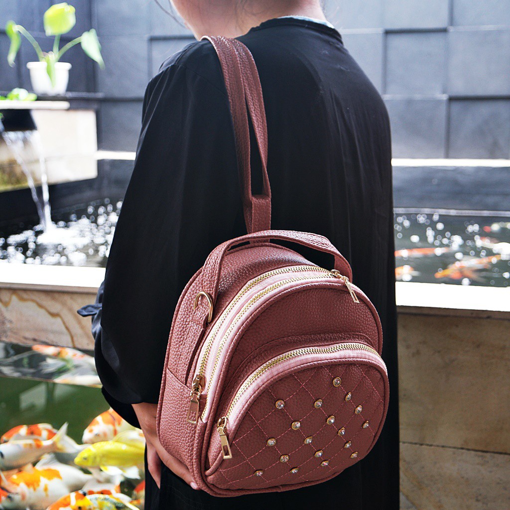 Tas wanita ransel 6200 Ransel Mutiara 3 ruang THR