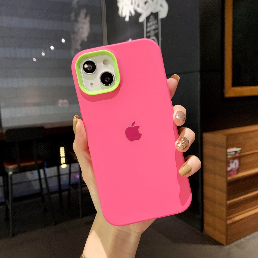 Casing Silikon 3in1 Warna Untuk IPhone 14 pro Max Plus Casing Shockproof