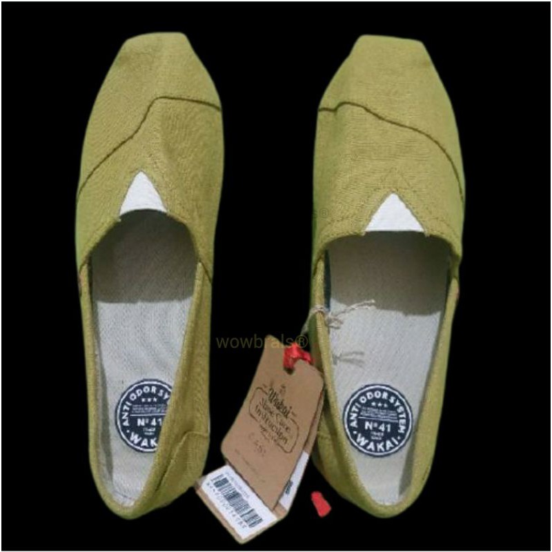 Clearance Sale Wowbrals: Wakai [Original Resmi] Ichi Olive [Canvas Slip On Shoes]