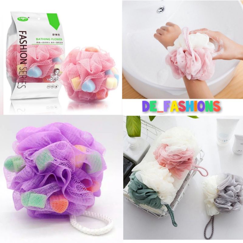 DE Spons Pendek Mandi- Shower Puff Bath Sponge