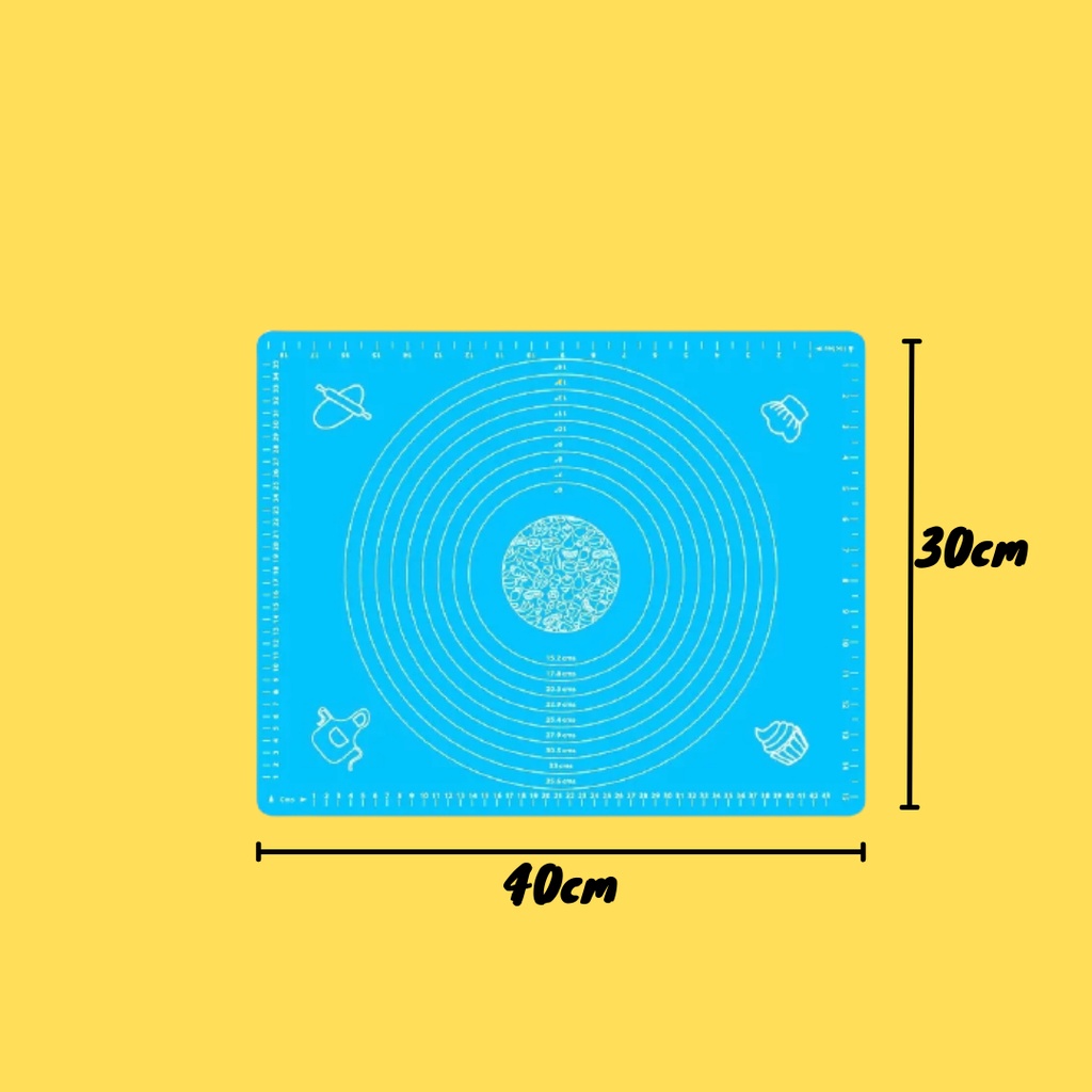 Alas Adonan Kue Baking Mat Silicone Baking 30x40 50x40 Pink Biru Silikon