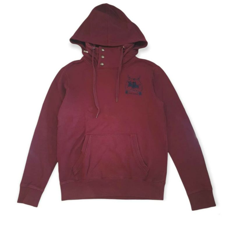 Hoodie Polham Maroon Medium Logo Second Original Preloved