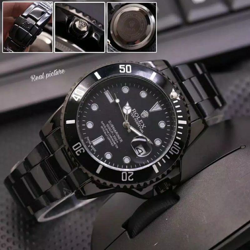 Jam Tangan Rolex Submariner Full Black Super Mewah - Jam Tangan Pria Rolex Warna Hitam - Rolex