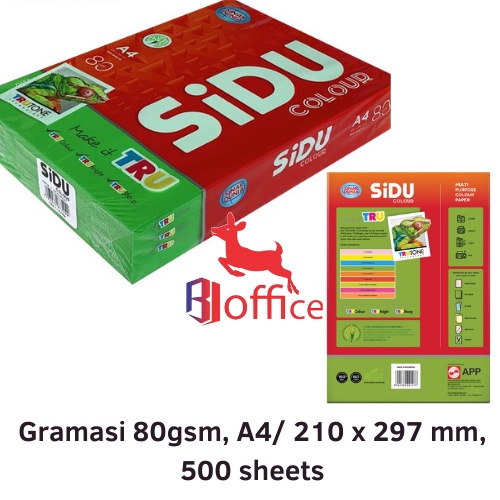 SIDU Kertas HVS WARNA A4 80 gram