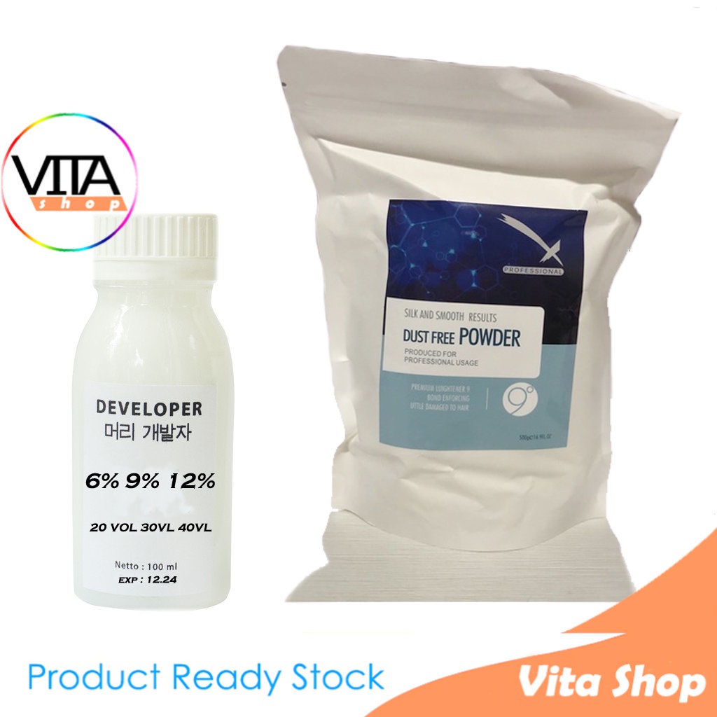 Jual Developer + Bleaching Rambut Korea DUST FREE POWDER level 9