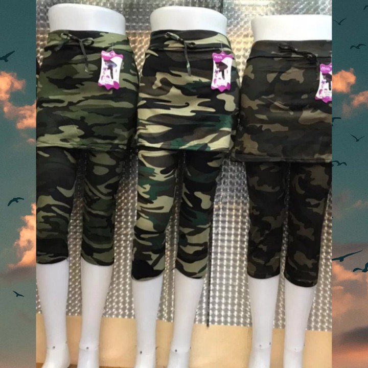 celana olah raga rok army pendek 7/8/bawah lutut senam/sepeda/volly/aerobik/yoga/gym