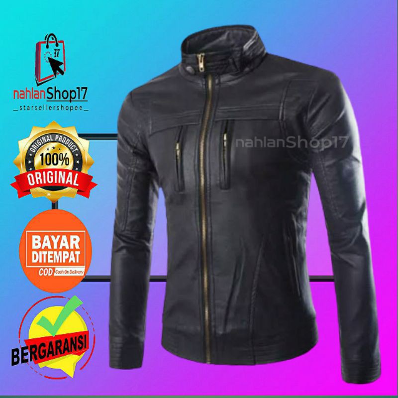 JAKET KULIT PRIA XXL XL L M / JAKET KULIT PRIA MODEL TERBARU / JAKET KULIT PRIA JUMBO JAKET MOTOR