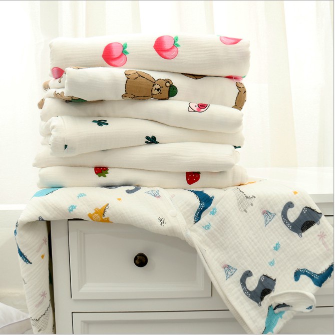 ECOBABY Handuk Ponco Multifungsi Selimut Bayi Dengan Topi Blanket Bayi 6 Lapis