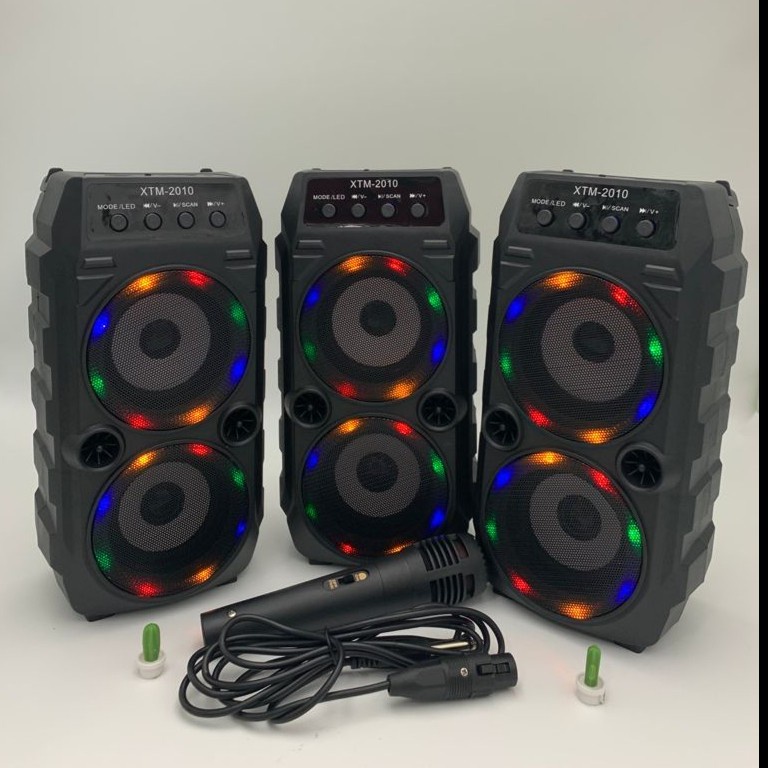 Speaker Bluetooth Portable LED 5&quot; X-2010 Free Microphone