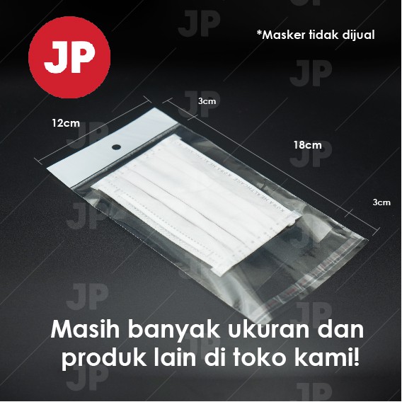 Plastik Opp perlize uk 12 x 18/Kemasan Untuk Masker/Opp Display, harga 1 pack@100pcs.