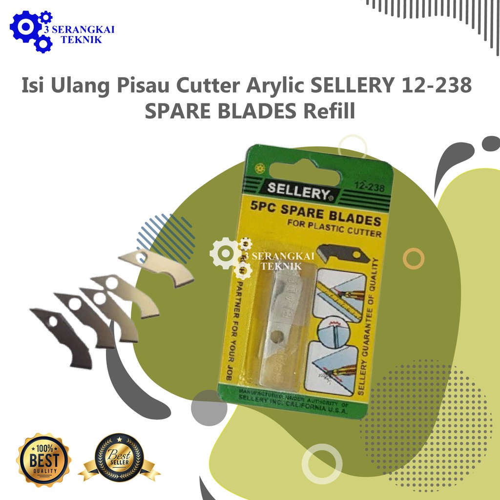 Isi Ulang Pisau Cutter Arylic SELLERY 12-238 SPARE BLADES Refill