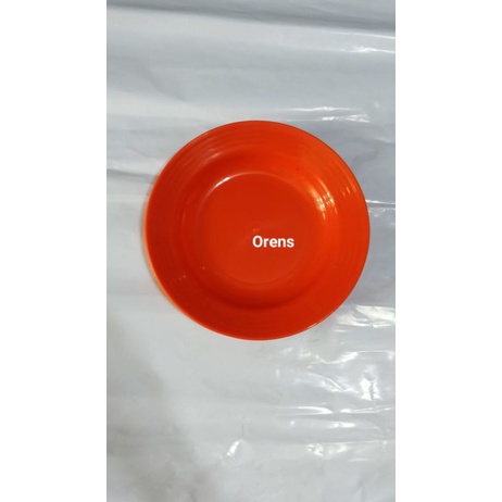 piring plastik warna satuan ukuran 9inchi-Orens piring polos
