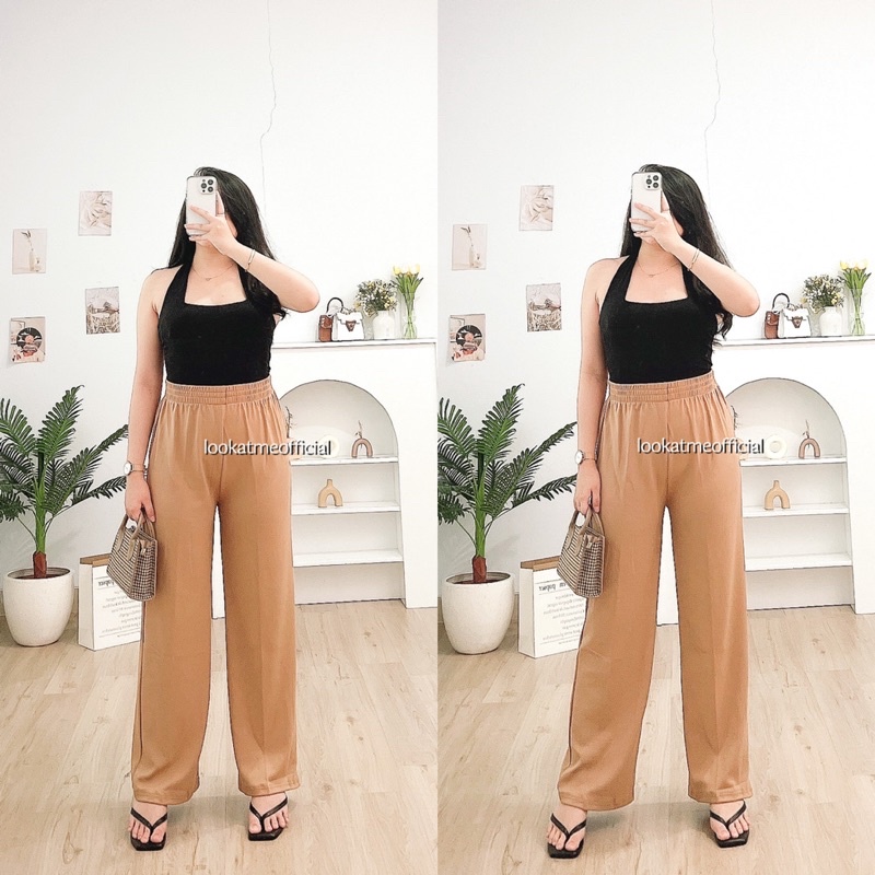 lookatmeofficial • Celana Kulot Wanita Rachel Rib Knit Pants