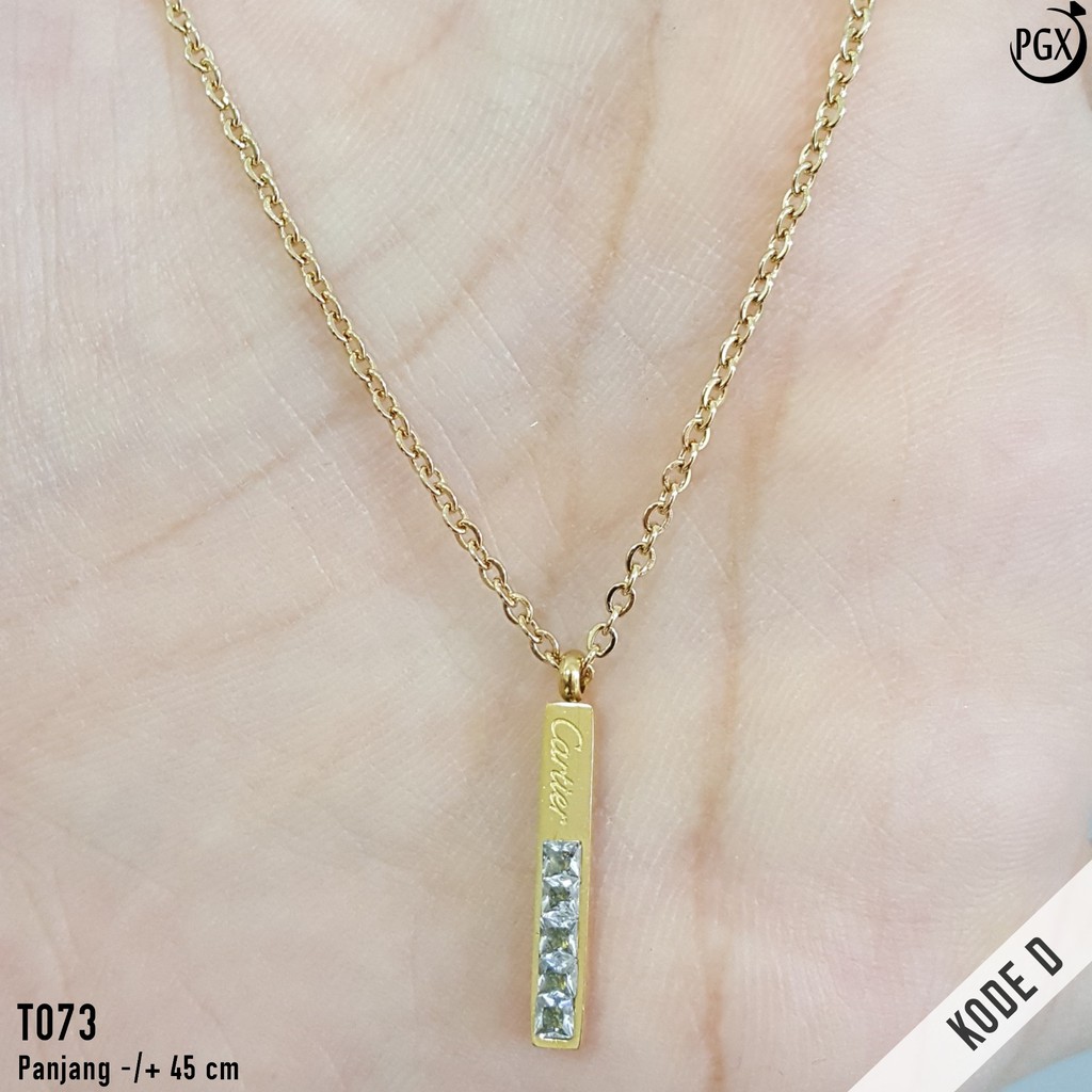 PGX Kalung Titanium Wanita Anti Karat Aksesoris Fashion Perhiasan Premium - T073