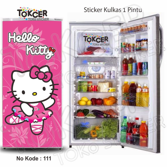 Stiker Kulkas 1 Pintu dan 2 Pintu Hello Kitty