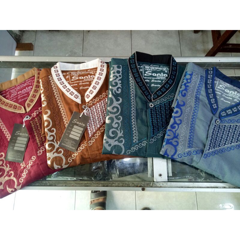 baju koko azzahran bordir pendek