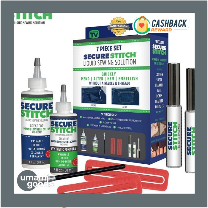 

SECURE STITCH LIQUID GLUE SEWING SOLUTION SET KIT - LEM JAHIT