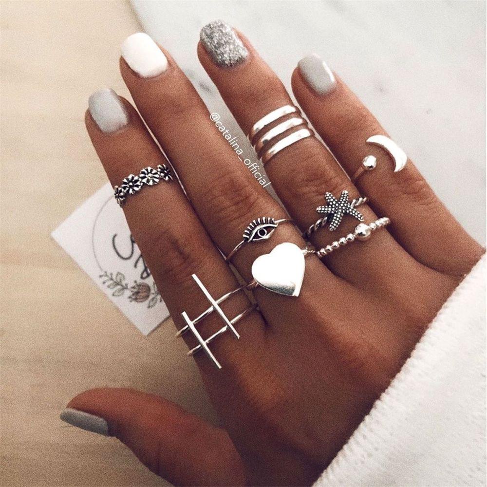 Lily 15Pcs/Set Cincin Set 15Pcs/Set Vintage Rock Punk Boho Hip Hop Aksesoris Tangan