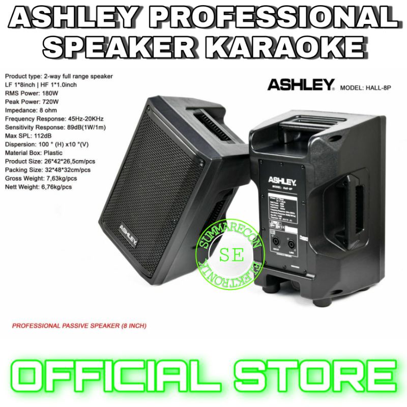 speaker pasif 8 inch original ashley hall 8p speaker karaoke