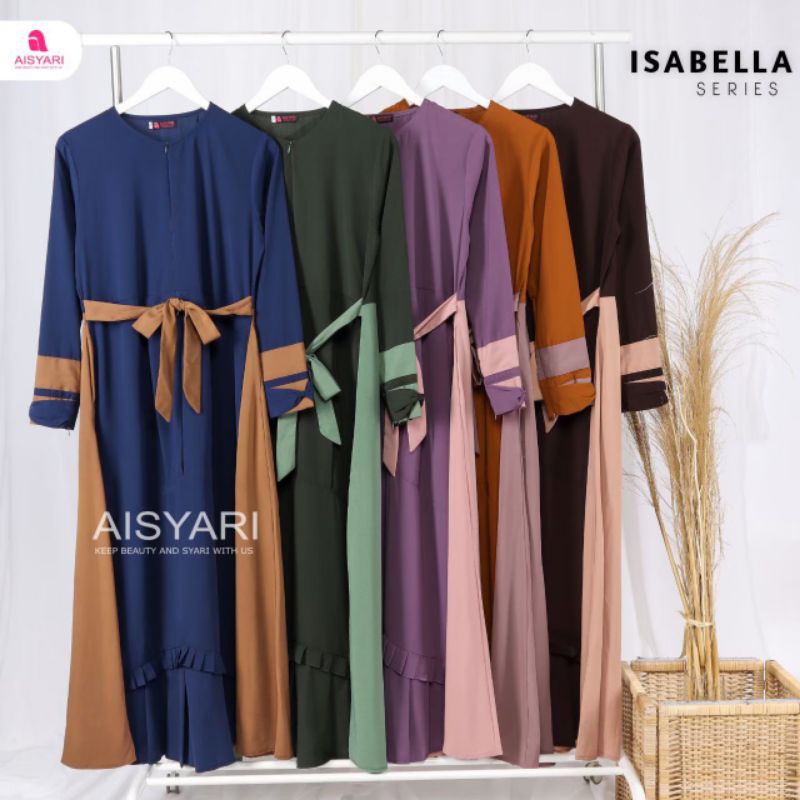 ISABELLA SET ORIGINAL BY AISYARI / ISSABELLA SERIES / GAMIS SET WOLLFIS / GAMIS SET SYARI BRANDED