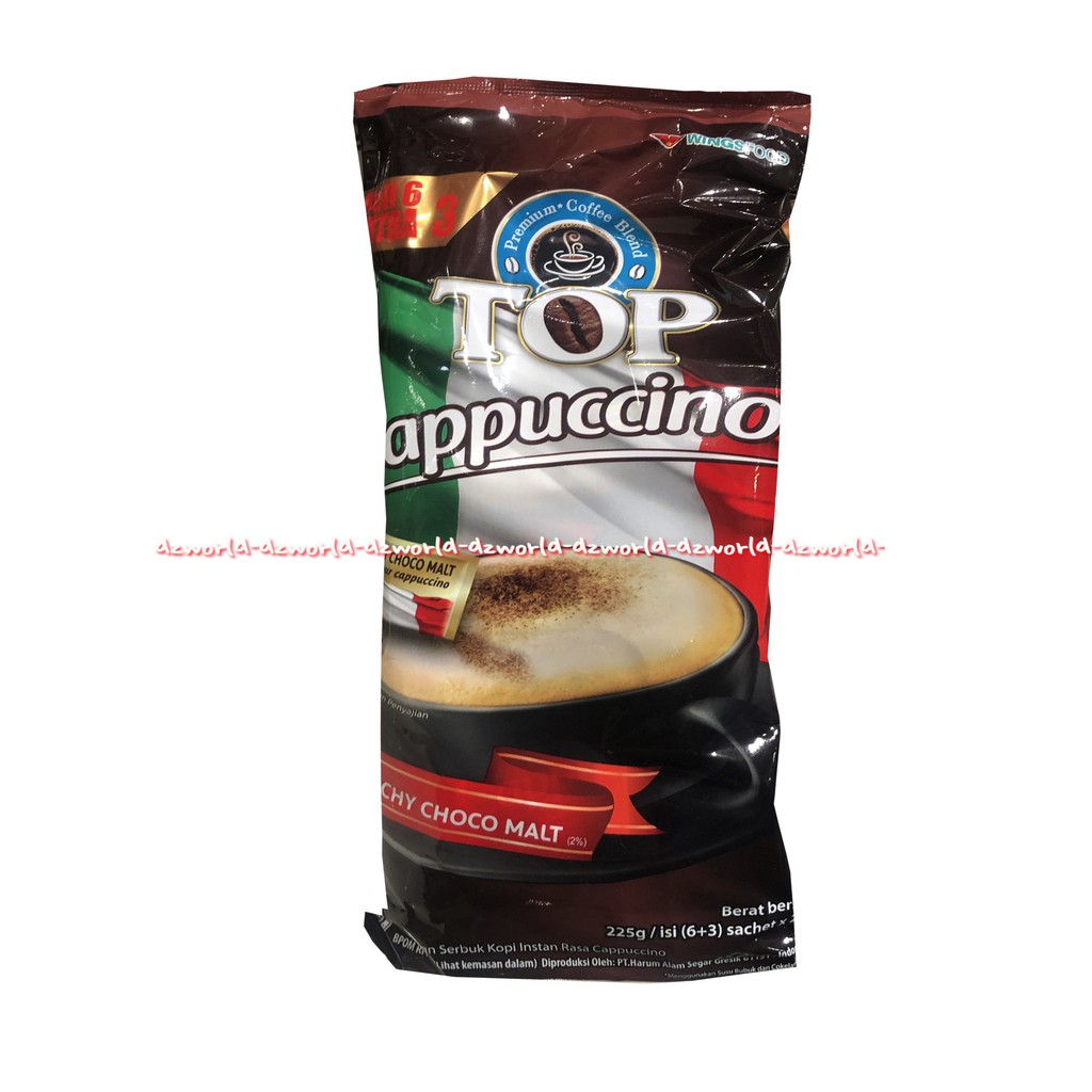 Top Cappucino With Choco Malt 9Sachet Kopi Instan Kapucino Capucino Coffee