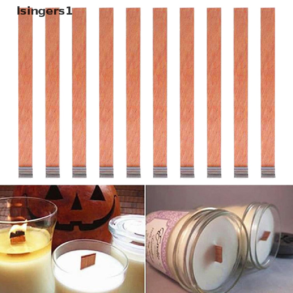 (lsingers1) 20pcs Sumbu Lilin Bahan Kayu Ukuran 12.5mm 13mm Dengan Sustainer Tab