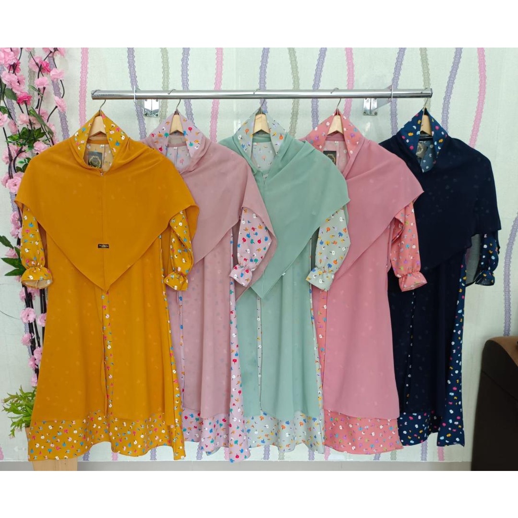 Gamis Anak Motif Bunga Shakila