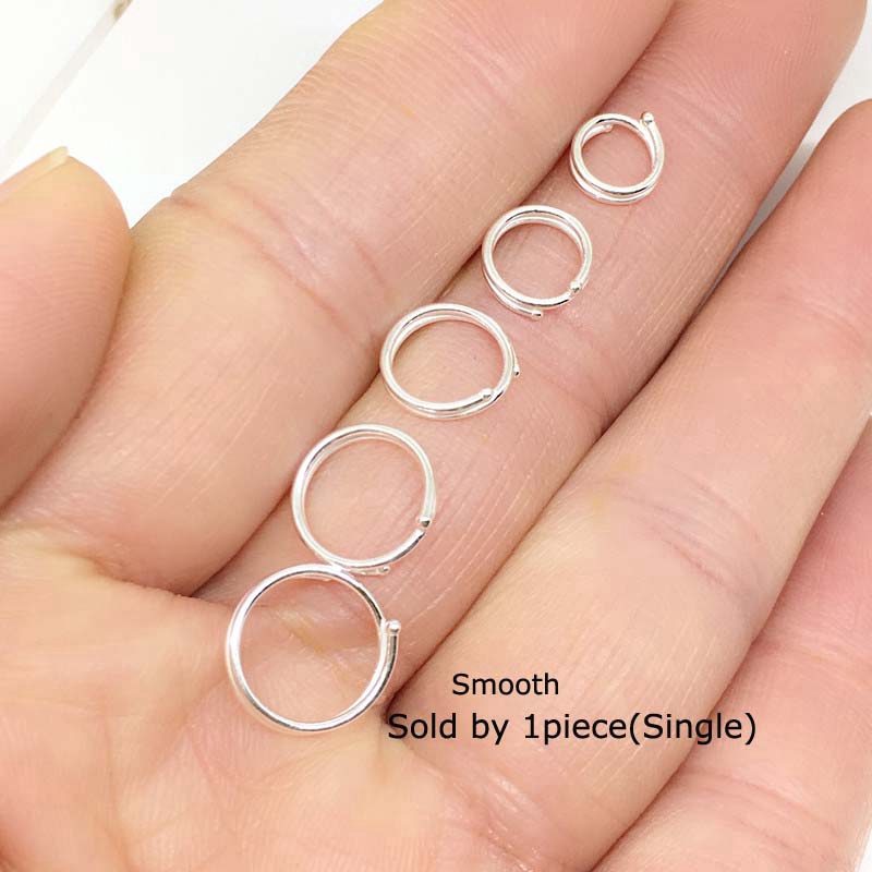 1piece Two Layers Hoop Earrings 925 Sterling Silver Tragus Lobe Helix Piercing Tinny 6-12mm Simple