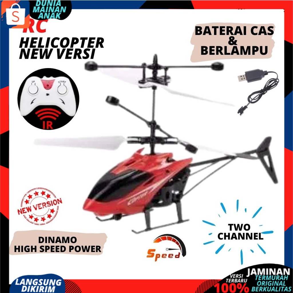 RC Helicopter Axis 2 Channel Quadcopter NEW VERSI |Pesawat Helikopter Remote Control charging Led