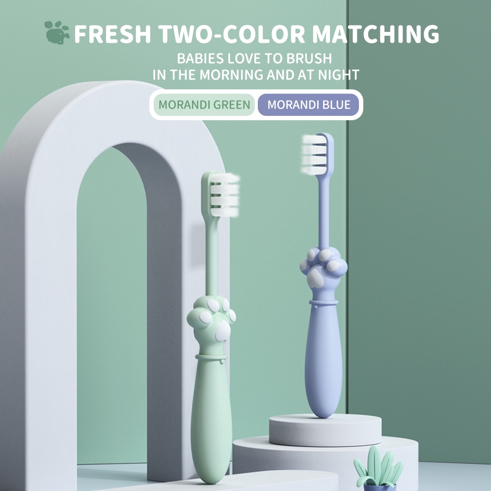 Alilo Kids Toothbrush / Sikat Gigi Anak / Feather Soft Silk / Cute Tooth Brush /  Cat Paw  Design