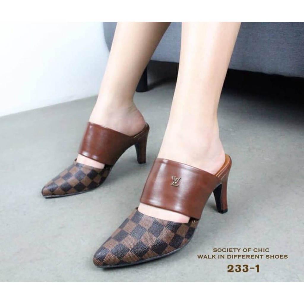 abbushoes F 07 high Heels 5cm Wanita Pesta Bahan Sintetis Murah