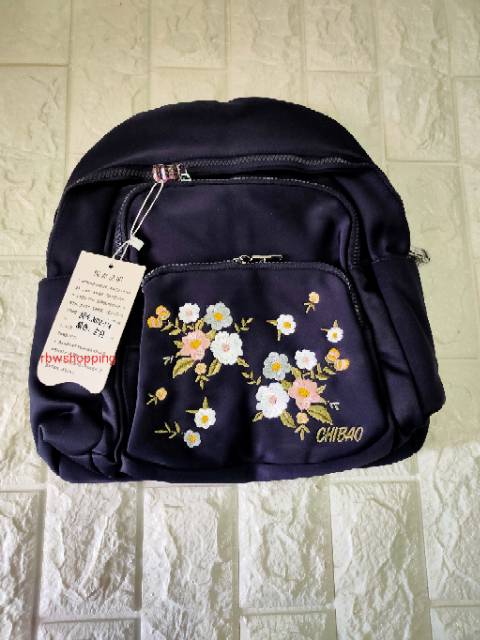 Tas ransel wanita bordir bunga CBAO 3078-11#