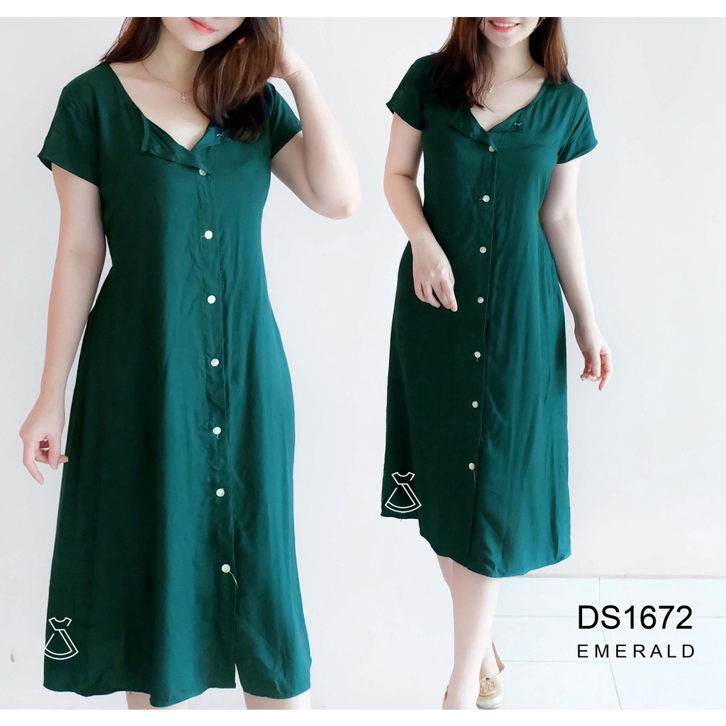 DS1672 - Dress homey twill Adem Style Casual Dress Busui Friendly