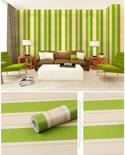 Wallpaper Dinding / Wallpaper Sticker Salur Hijau