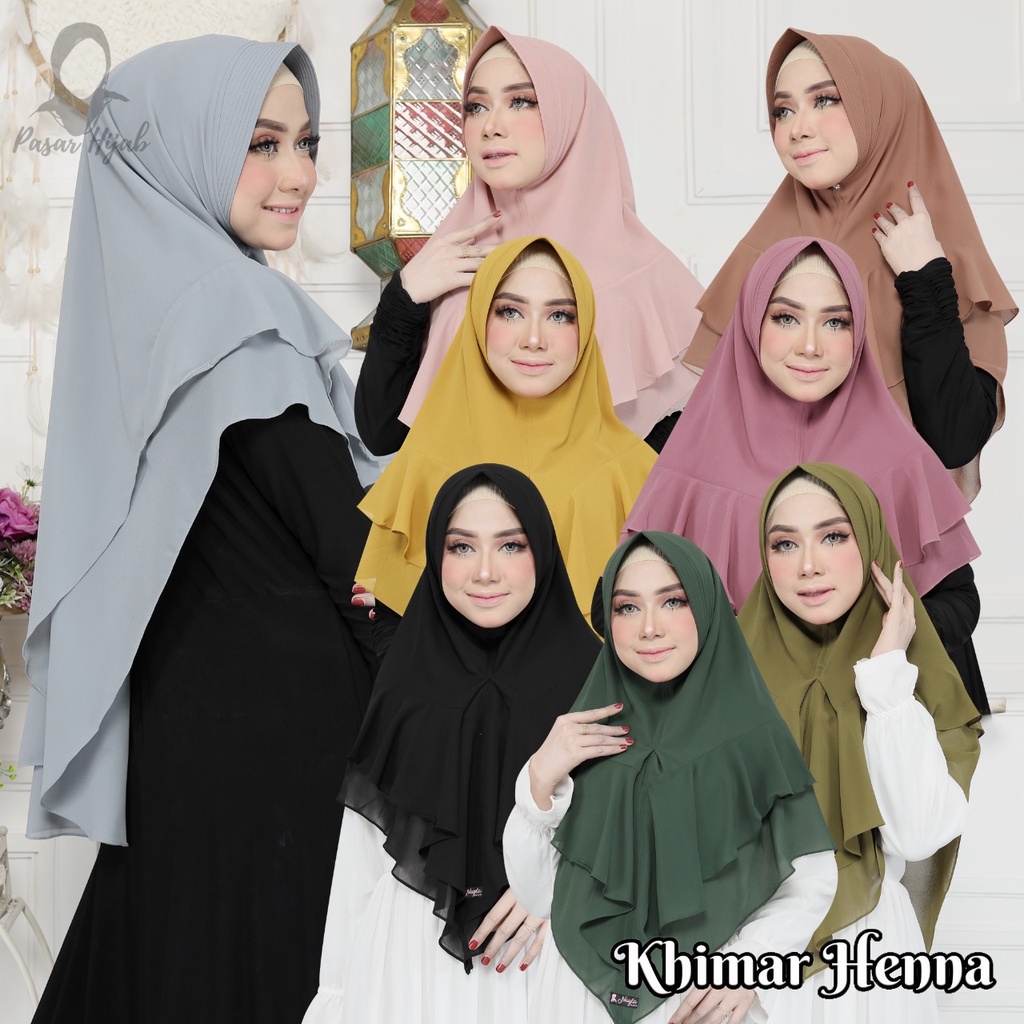 Khimar Henna Ceruty Babydoll Original By Nayla Hijab Kerudung Ceruty Jumbo Pasar Hija'b