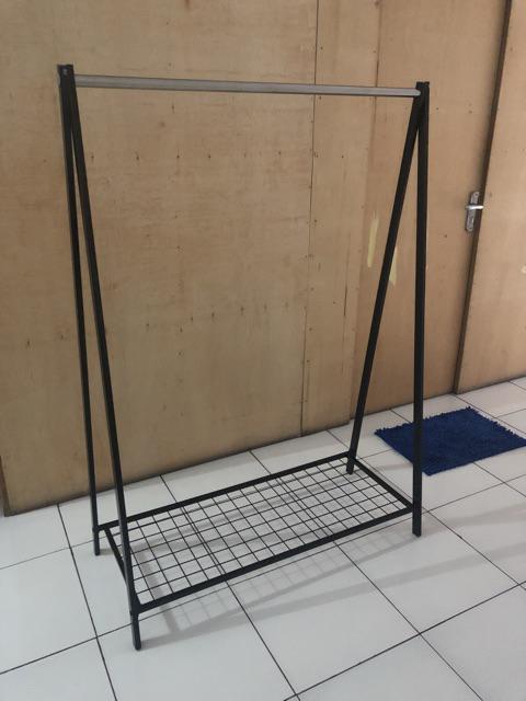 Gawang Baju Bazar Single + Wm T.145 Hitam Anddisplay Gantungan Model Ikea