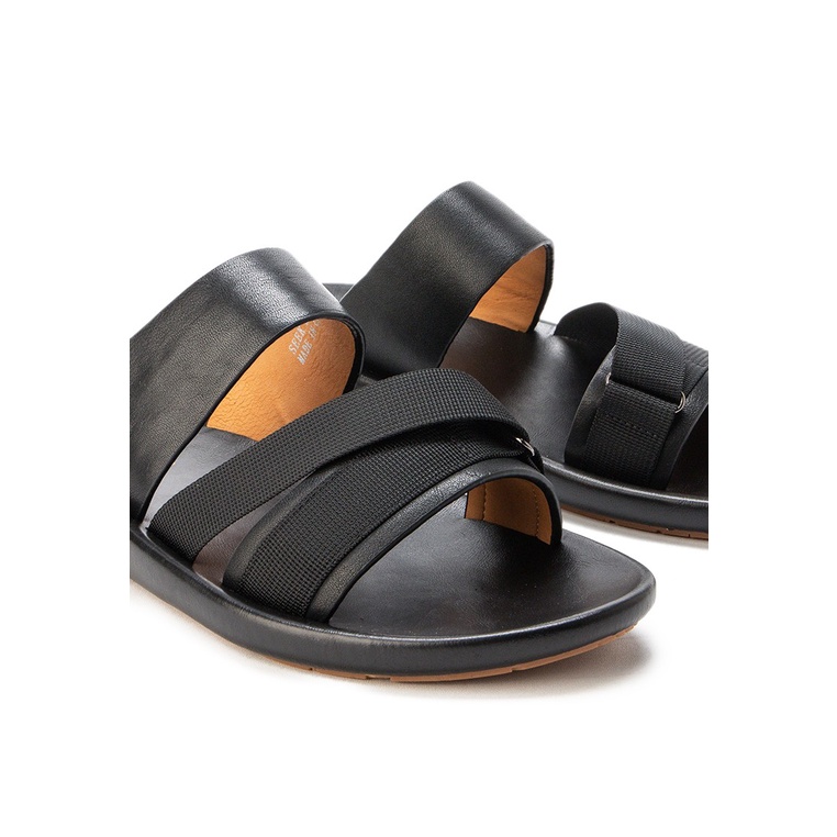 SANDAL CASUAL JIM JOKER PRIA ORIGINAL SLIDE KULIT BRANDED HITAM JJ23